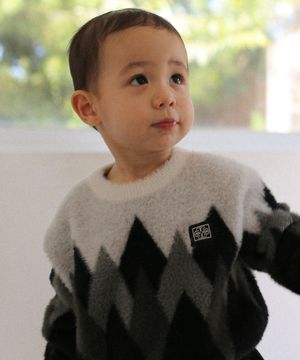 [KIDS] 벨로라 아가일 니트 블랙