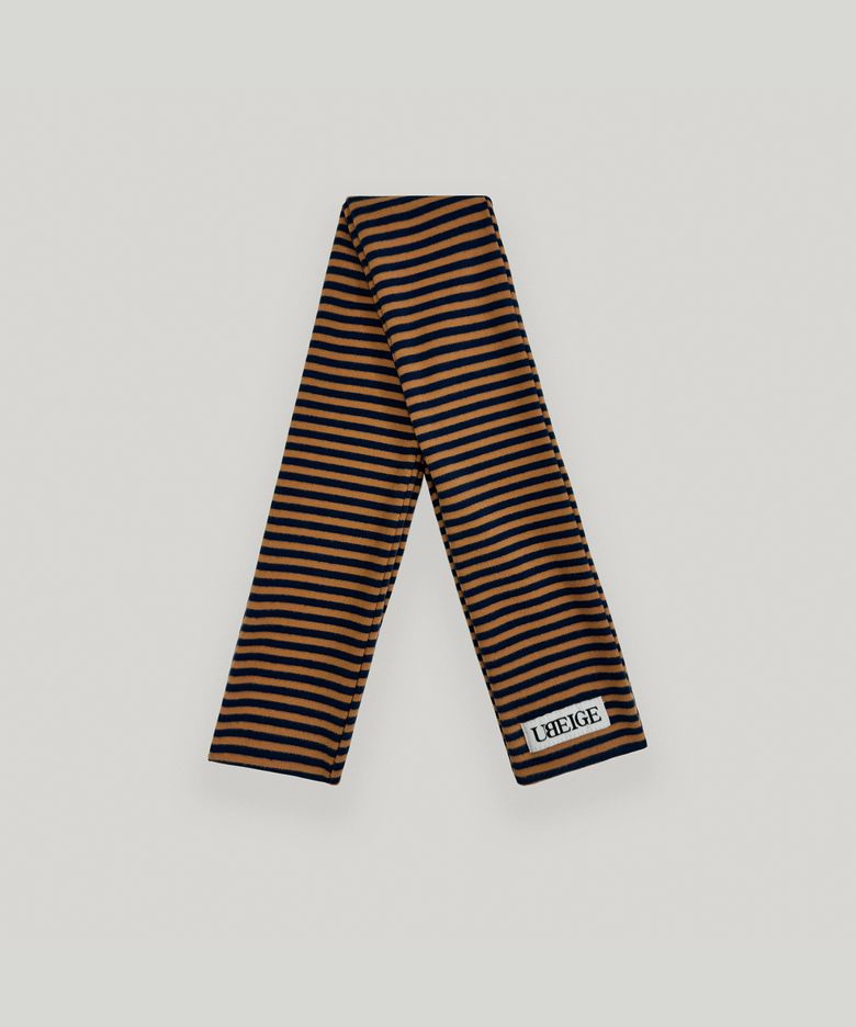 스트라이프 플리스 머플러 (Orange/Navy)