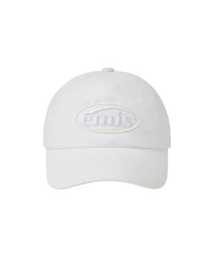 TONE ON TONE WAPPEN BALL CAP-WHITE