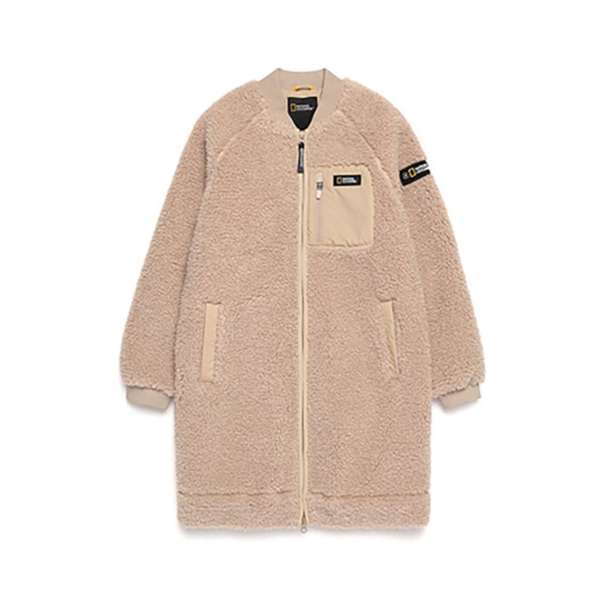내셔널지오그래픽 키즈(NATIONAL GEOGRAPHIC KIDS) N214KFT160 웨이젤라 플리스 롱 집업자켓  BEIGE