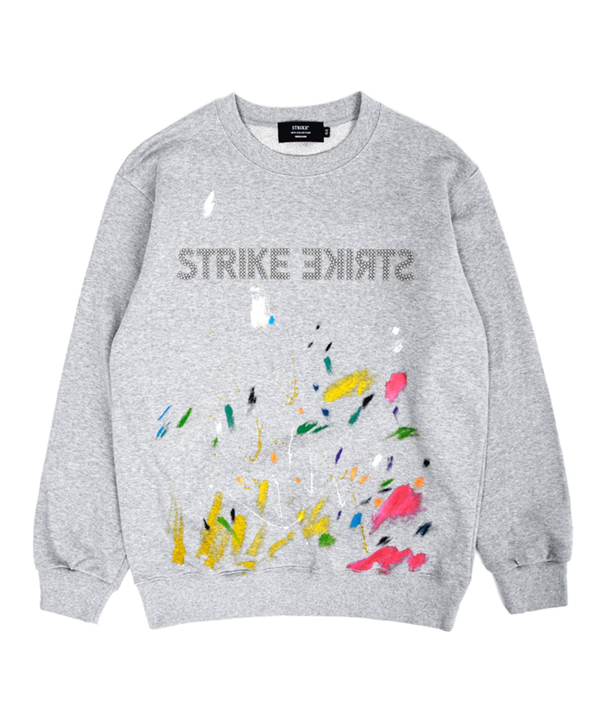 스트라이크(STRIKE) Studded Paint Accents Sweatshirt (GREY)