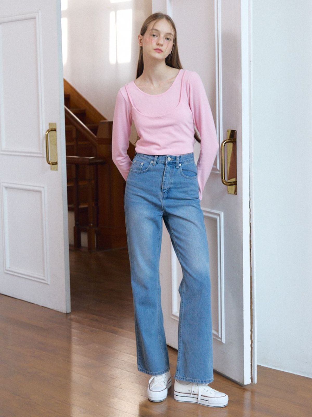 패브릭서울(FABRICSEOUL) semi loose bootscut denim pants_blue