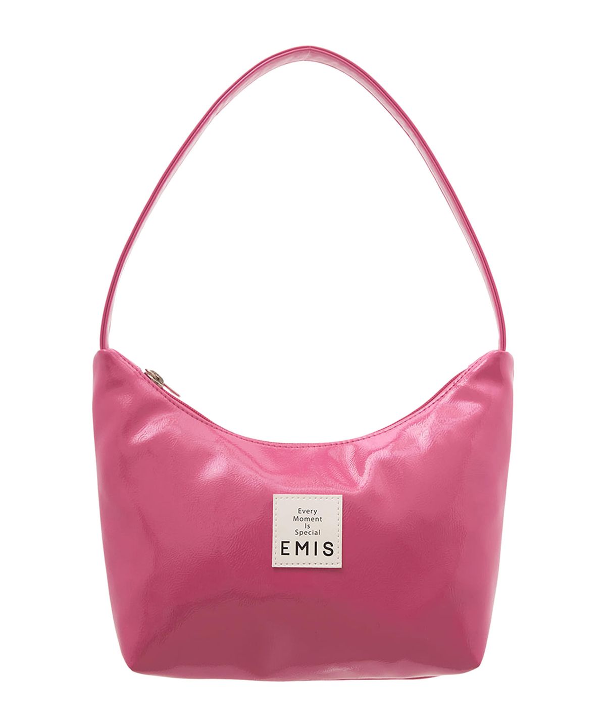 이미스(EMIS) NEW ENAMEL HOBO BAG-MAGENTA