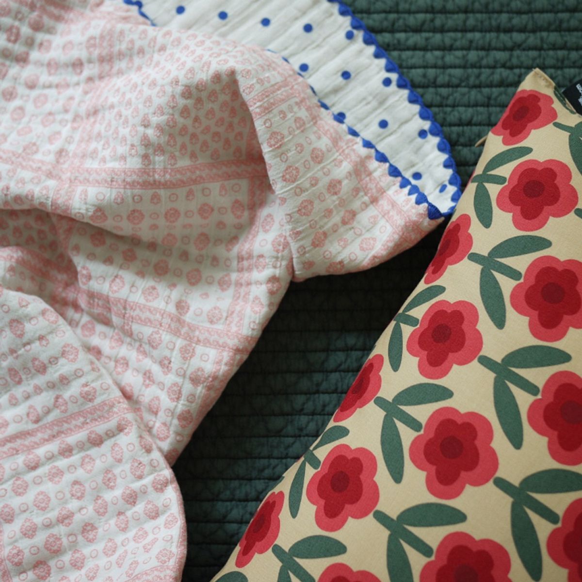 봄봄패브릭스(BOMBOM FABRICS) 4layer gauze blanket (blue dot), 4중 거즈 블랭킷