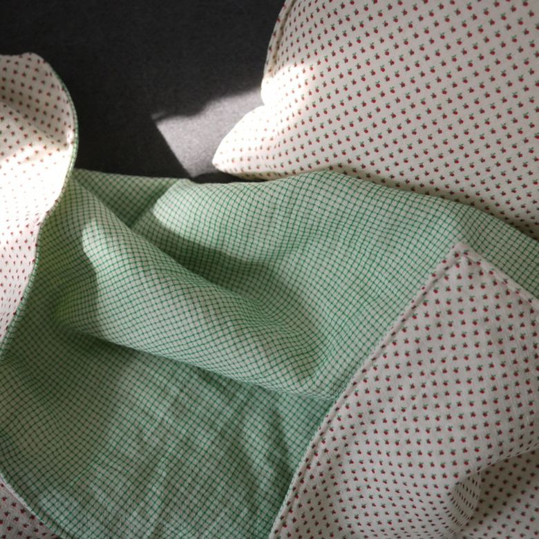green check+small flower / 4Layer gauze blanket, 4중 거즈 블랭킷, 여름이불