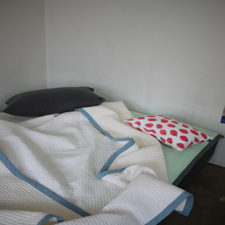 cool silk quilt blanket 2 white+sky blue 인견+면100수 사계절 양면사용가능