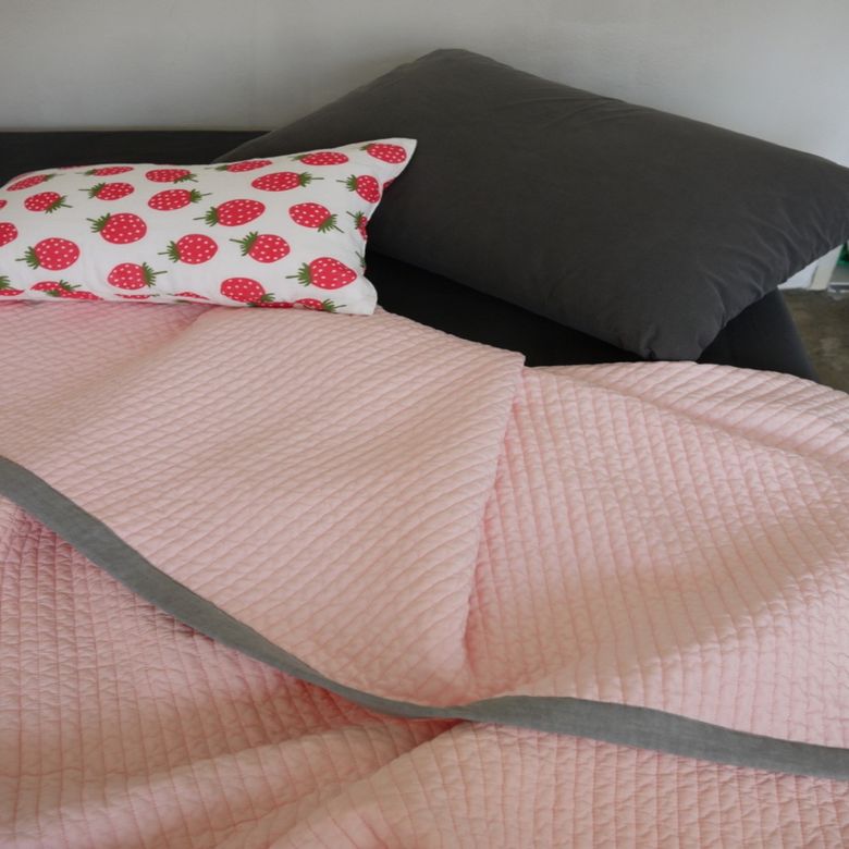 cool silk quilt blanket 2 pink + gray 인견+면100수 사계절 양면사용가능