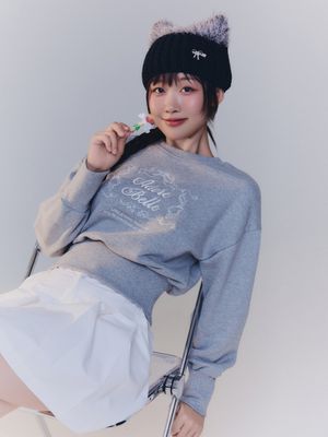 엔틱 로고 자수 맨투맨 - 그레이