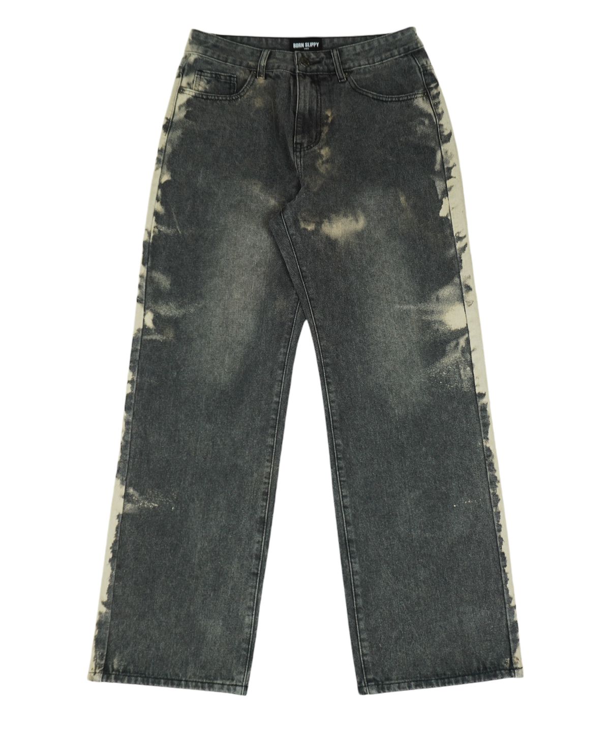 본슬리피(BORN SLIPPY) Addicted Side Line Denim Pants (Black)