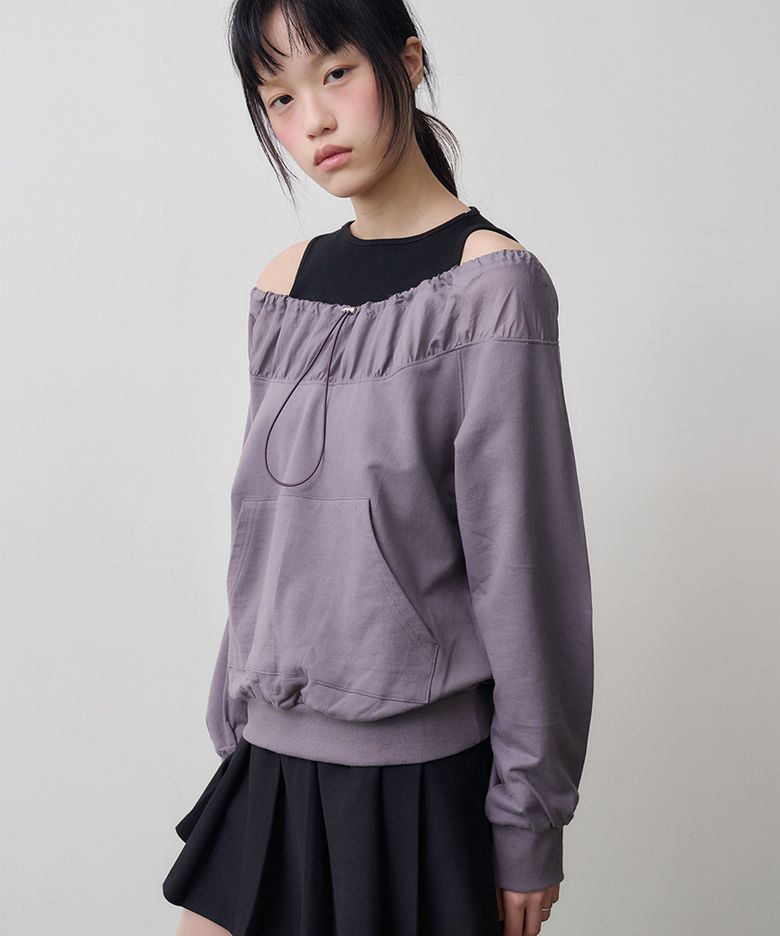 Nylon sports detail sweatshirts purple pott