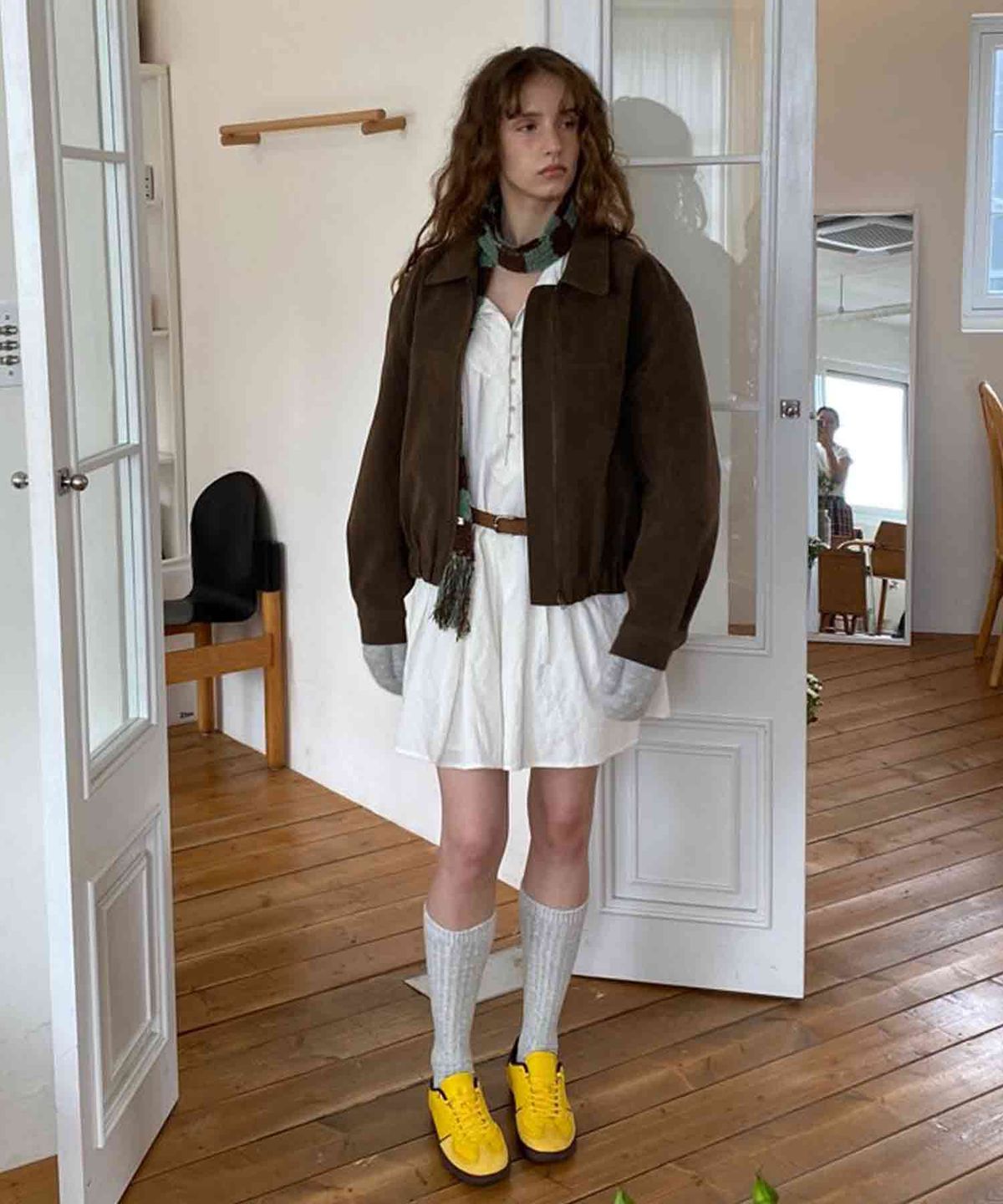 딜라이디(DELIDI) Fons suede jacket (dark brown)