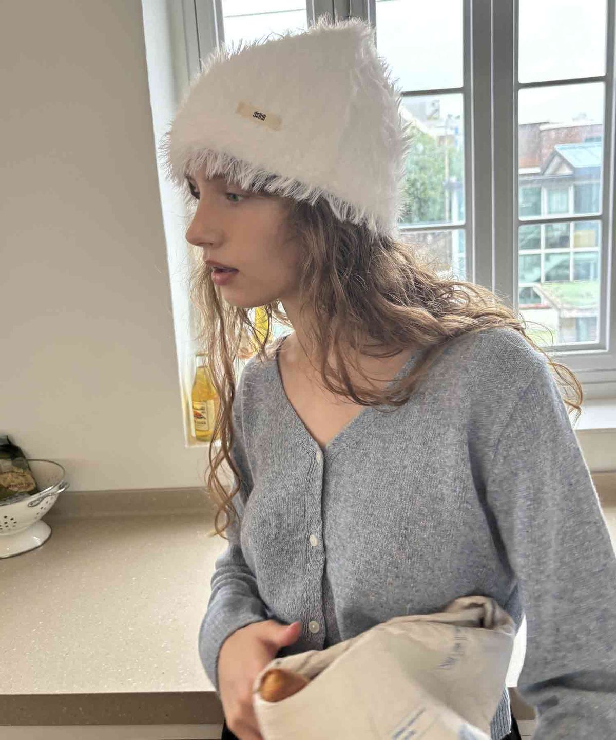 딜라이디(DELIDI) Hiems fur beanie (white)