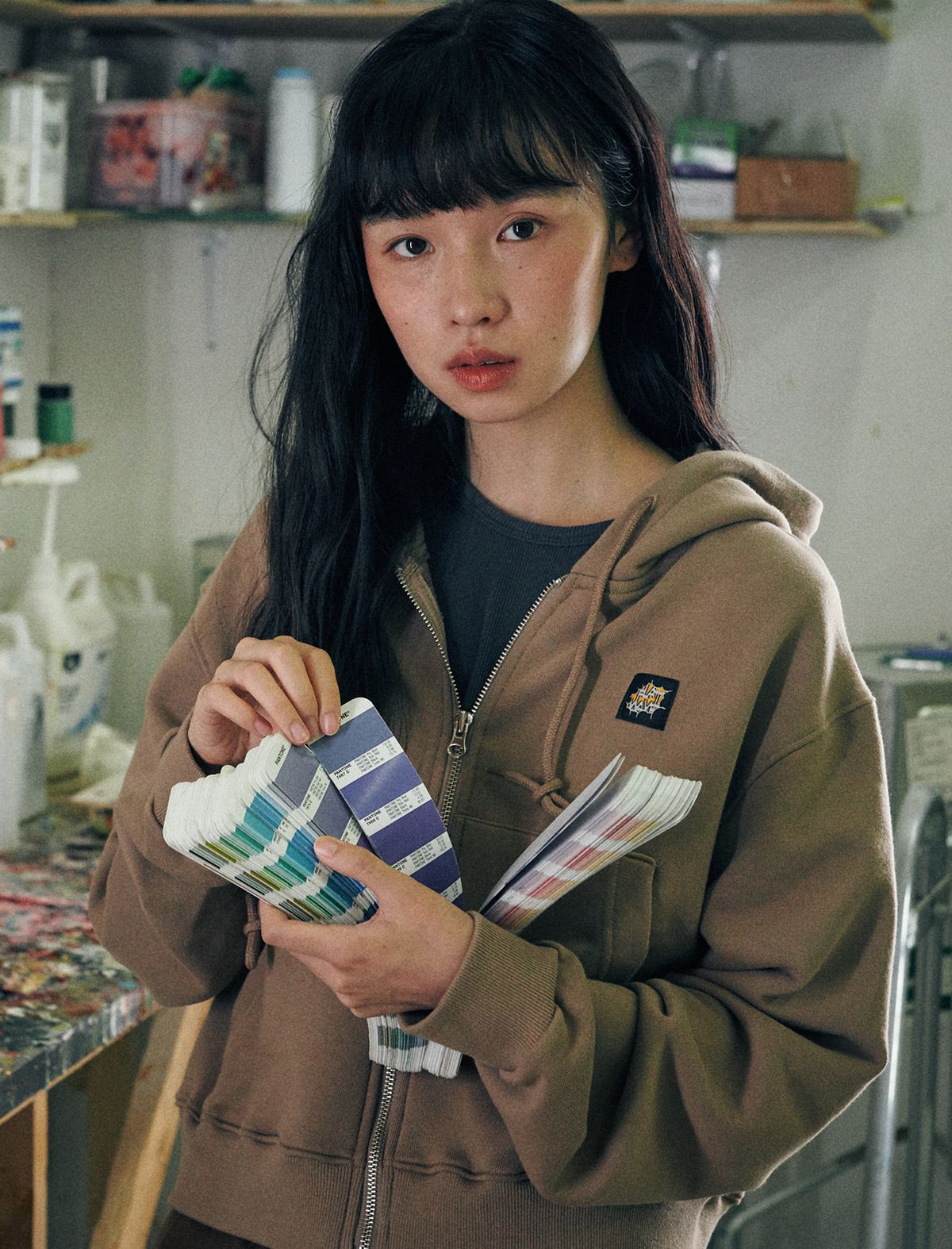 플랫웨이브 인 서울(FLATWAVE IN SEOUL) Onda Hooded Zip Up Cocoa
