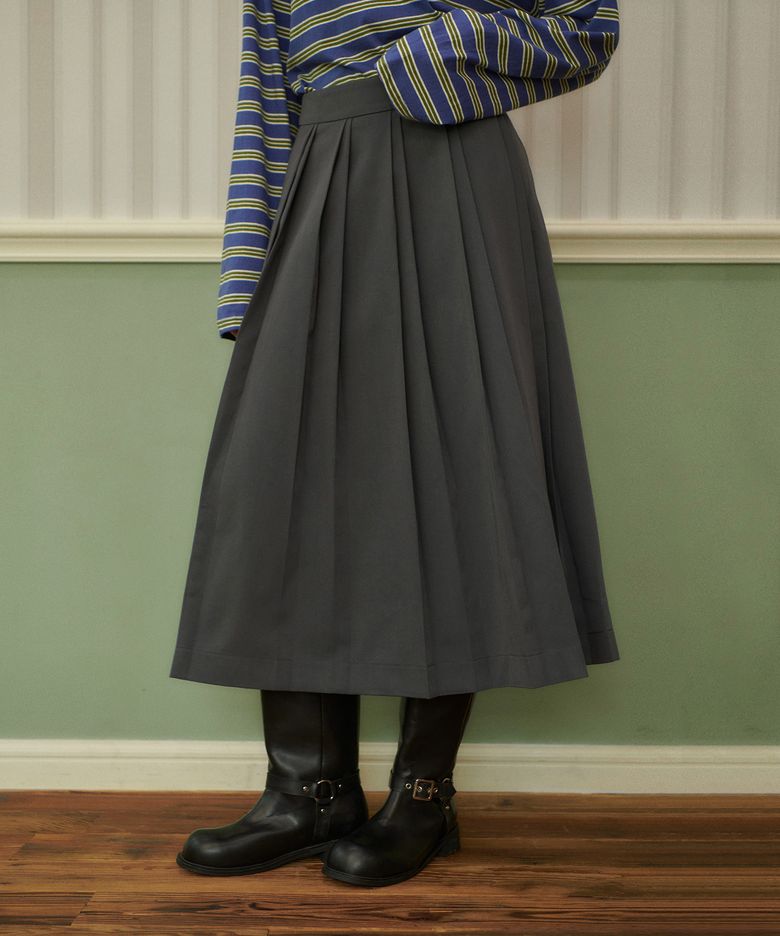 Zunny Modern Pleats Long Skirt