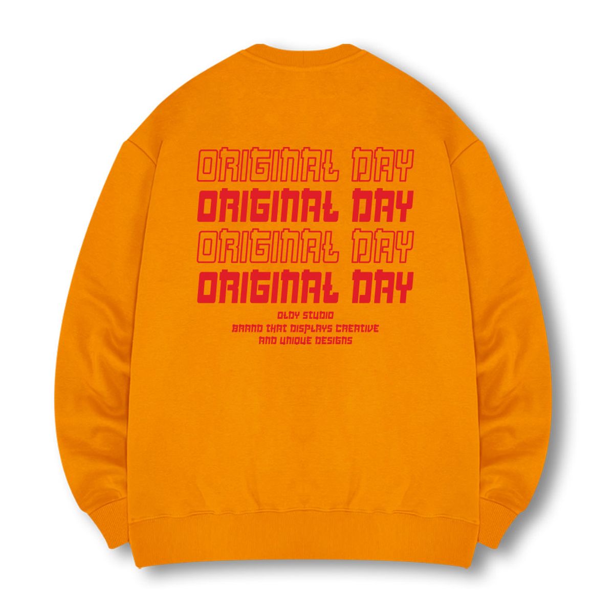 오리지널데이(ORIGINALDAY) [기모선택] Original Color Font 맨투맨 티셔츠 [머스타드]