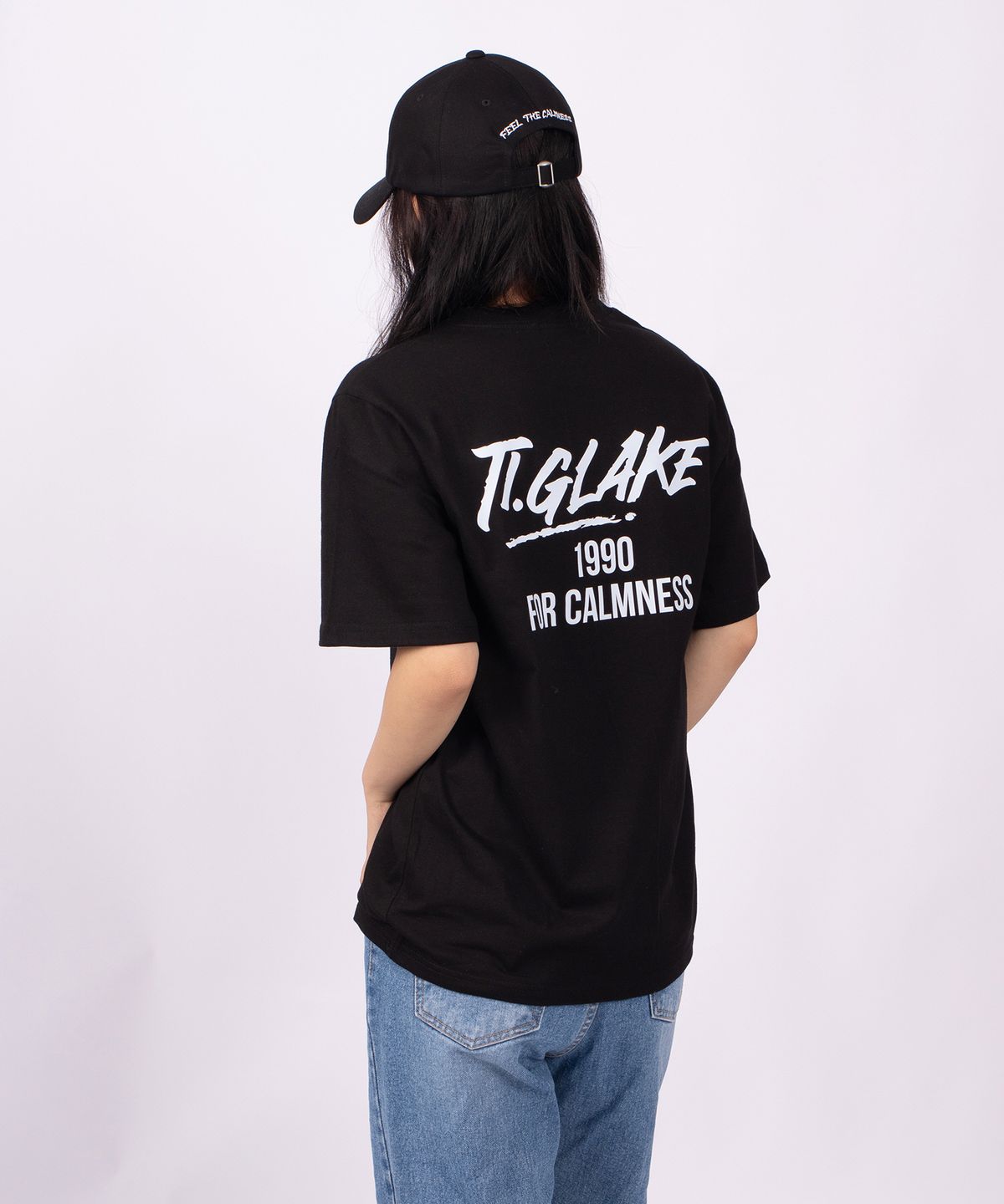 티글레이크(TI.GLAKE) 1990 레터링 오버핏 반팔티셔츠 블랙