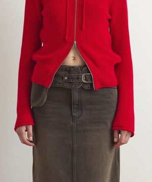 POCKET DENIM BELT - BROWN