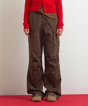 CARGO DENIM PANTS - KHAKI BROWN