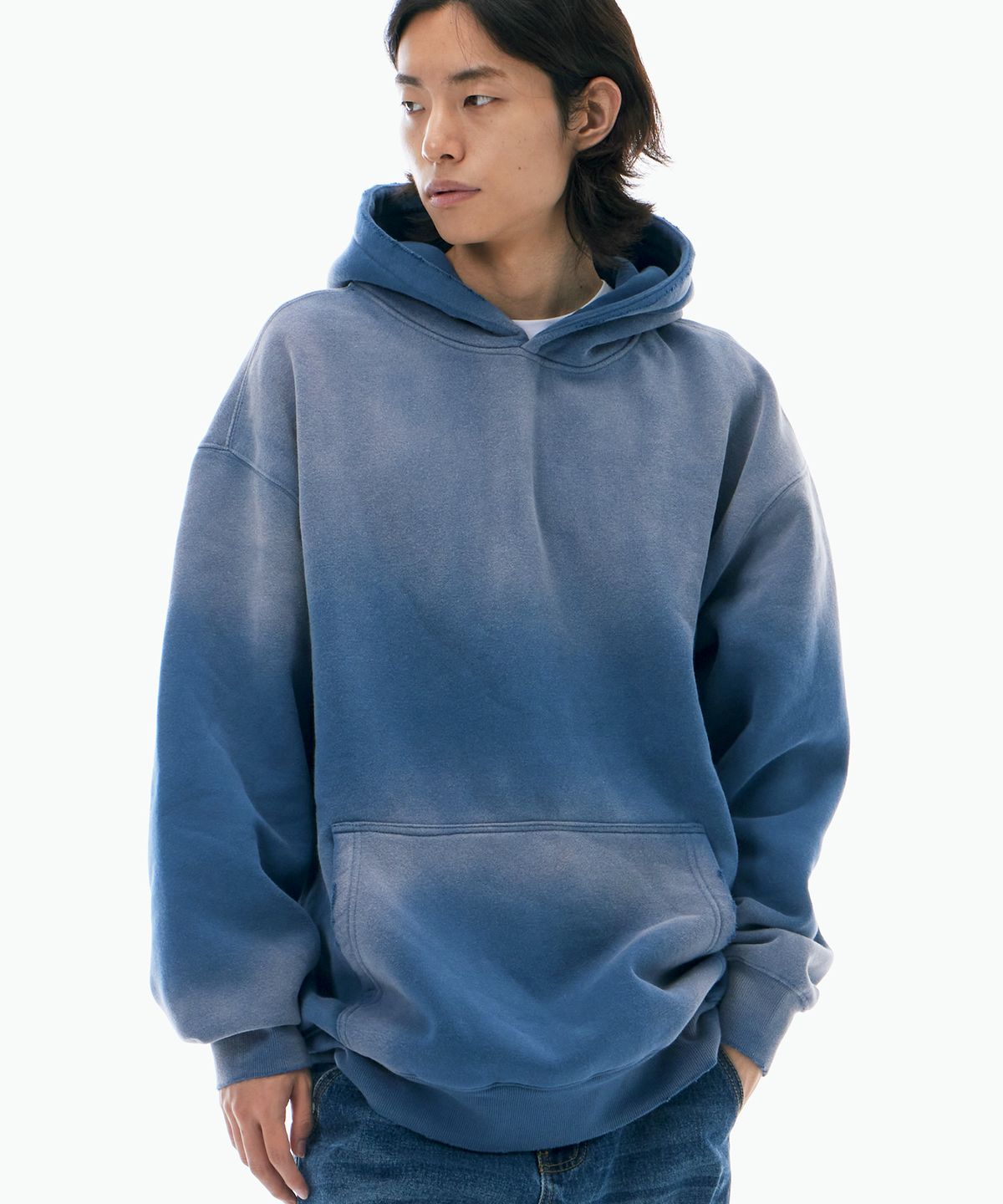 바이엘(BY.L) 더스트 워싱 후드티 더스트 블루