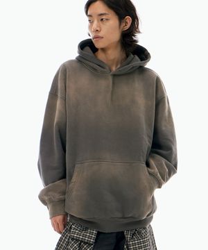 더스트 워싱 후드티 머드