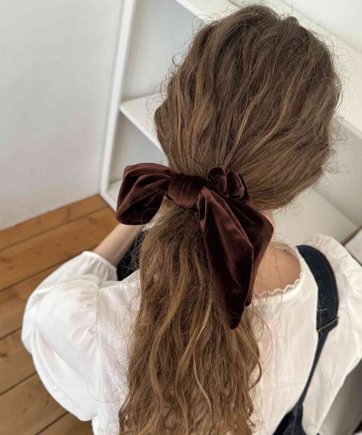 딜라이디(DELIDI) Ribbon hair shushu (burgundy)