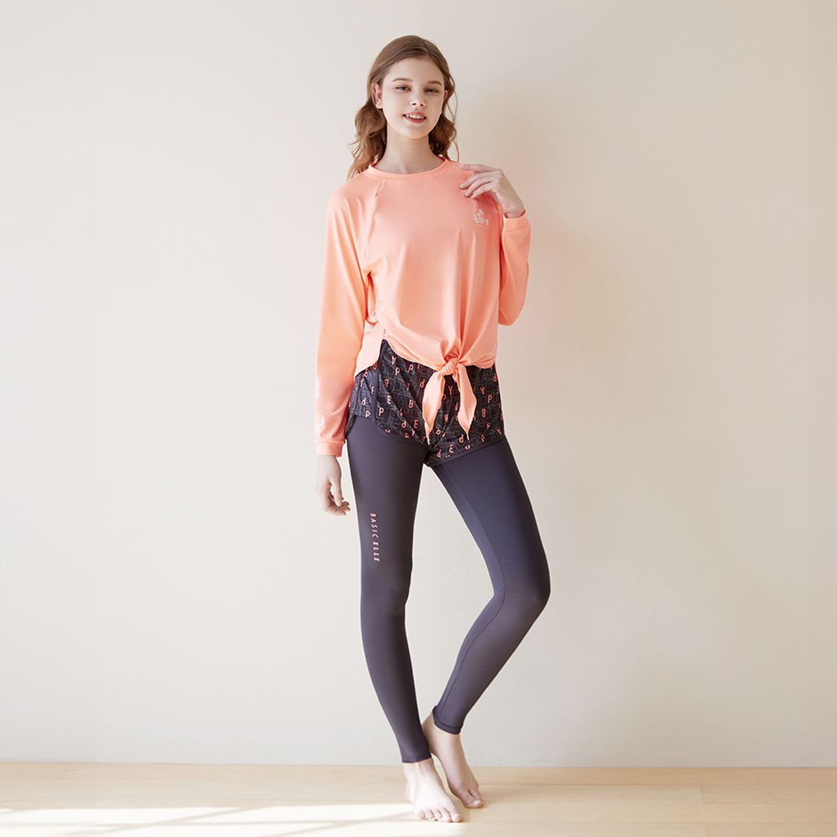 베이직엘르(BASIC ELLE) 여성인 나그랑 래쉬가드 워터레깅스 4종세트 BEL-V213P