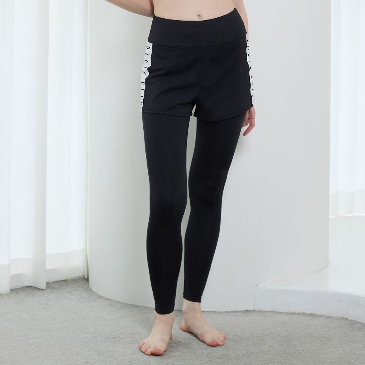 베이직엘르(BASIC ELLE) 여성인 비치팬츠 레이어드 워터레깅스 BEL-X227K