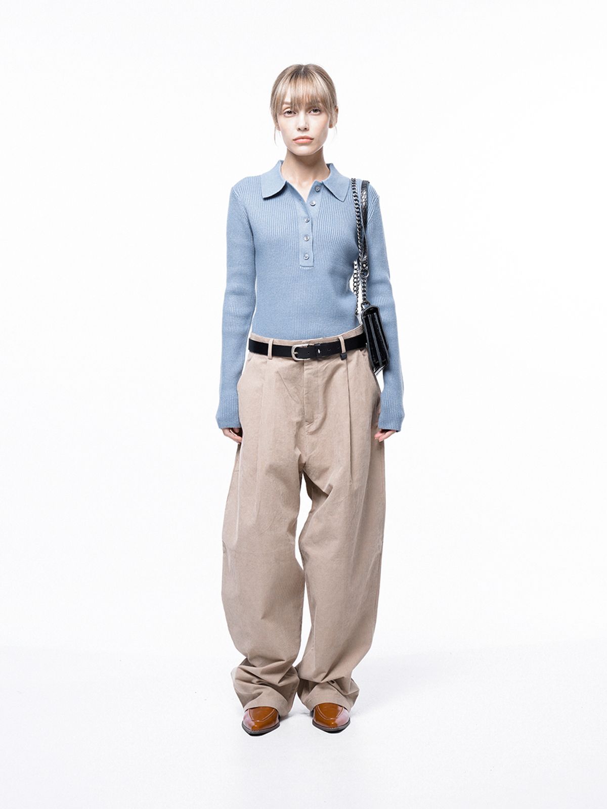 챈세스노이(CHANCE'S NOI) Corduroy One-tuck Wide Pants - Beige /M243PT01BEW