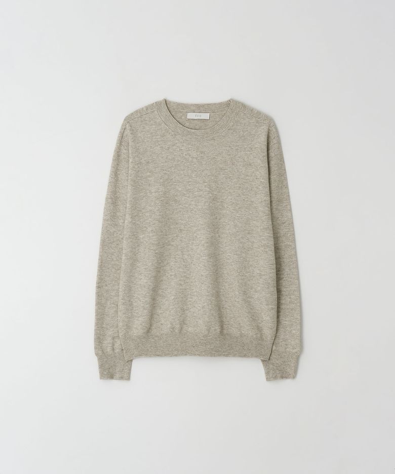 Wholegarment Cashlike Round Knit_Beige