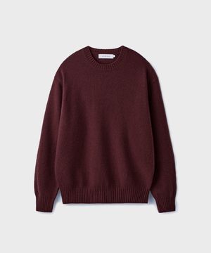 CASHMERE WOOL CREWNECK KNIT [BURGUNDY]