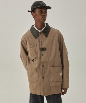 헌터 5505 배색 오버핏 베이지 초어재킷