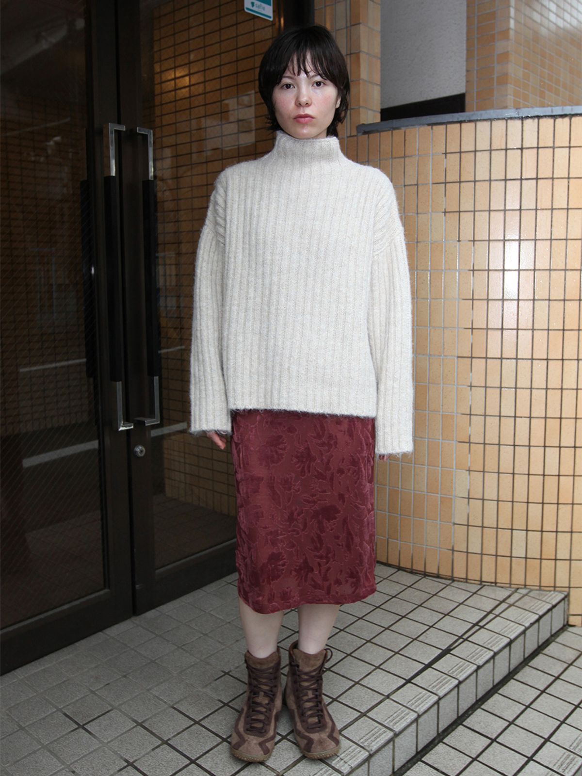 누아누(NUUANU) Hove Skirt_Wine