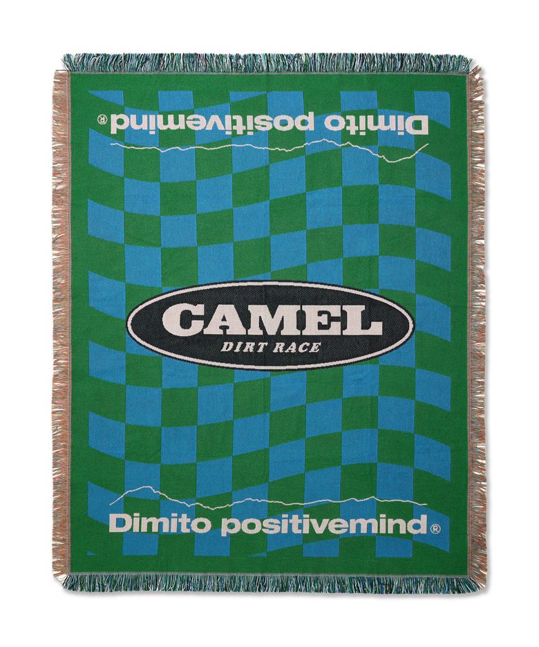 CAMEL RACE BLANKET CHECKER BLUE