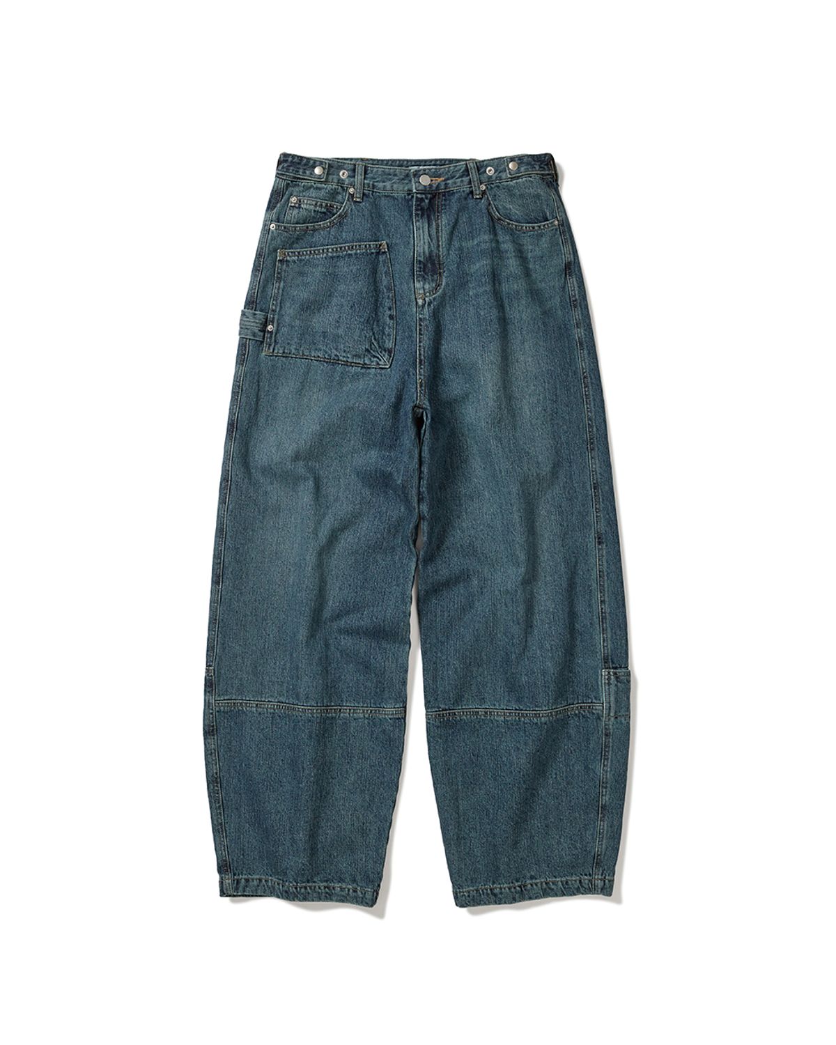 카락터(KARACTOR) Sack denim pants / Moss blue