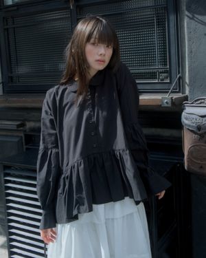 PETER PAN COLLAR PUFF BLOUSE (2 COLORS)