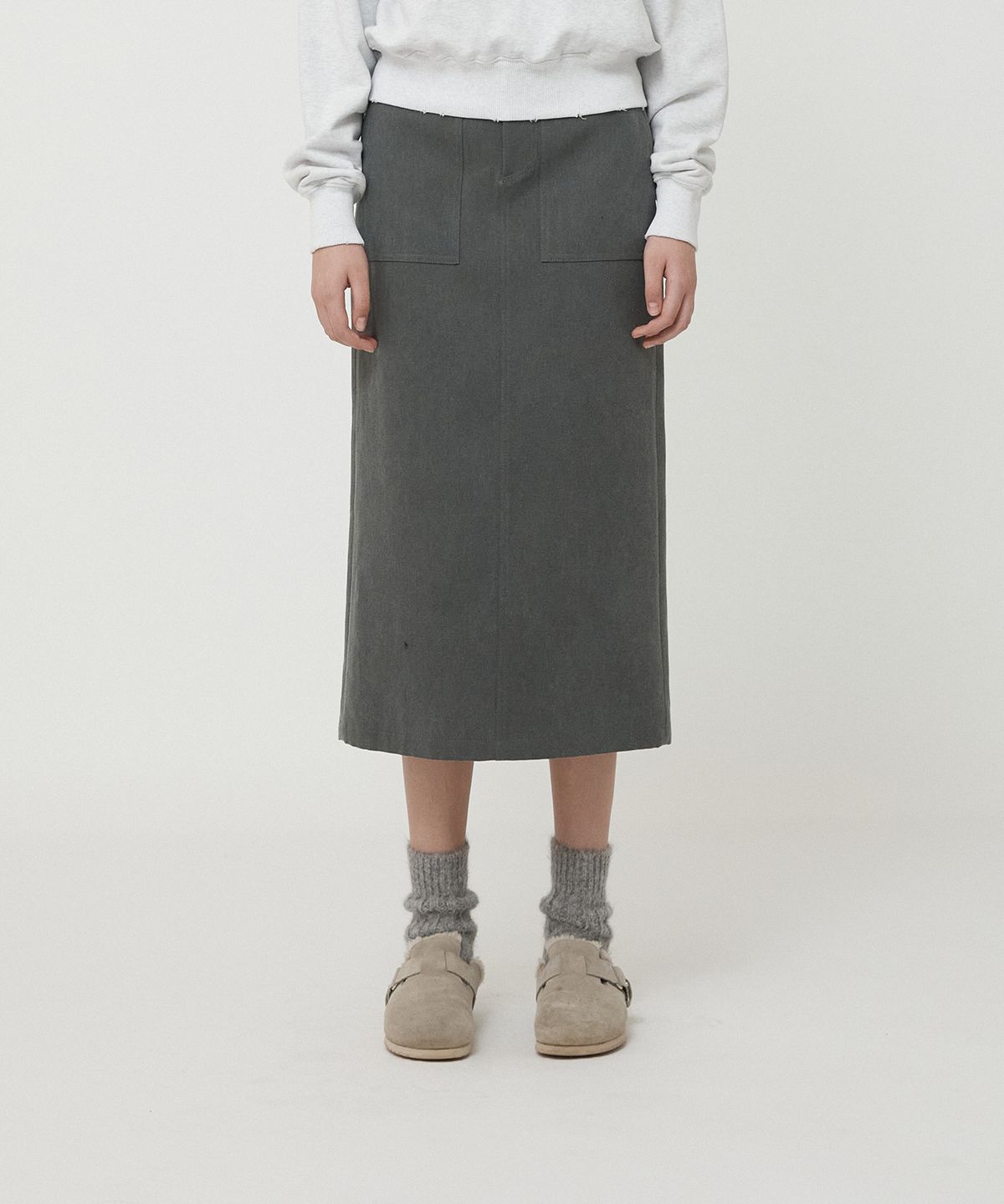 필더스(FIELDERS) WOMAN PIGMENT VINTAGE SKIRT DEEP KHAKI