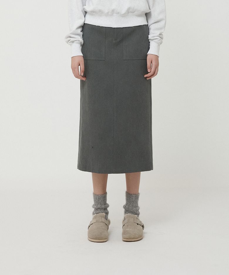 WOMAN PIGMENT VINTAGE SKIRT DEEP KHAKI