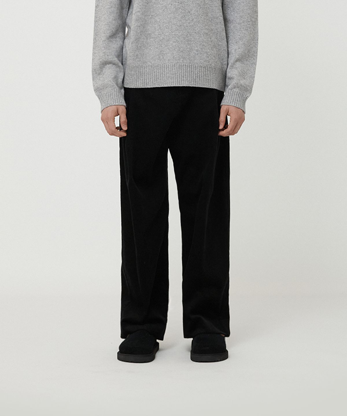 필더스(FIELDERS) MAN ONE TUCK CORDUROY PANTS BLACK