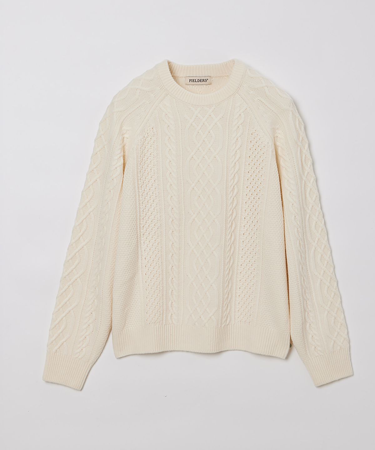 필더스(FIELDERS) CASHMERE BLENDED CABLE KNIT WHITE
