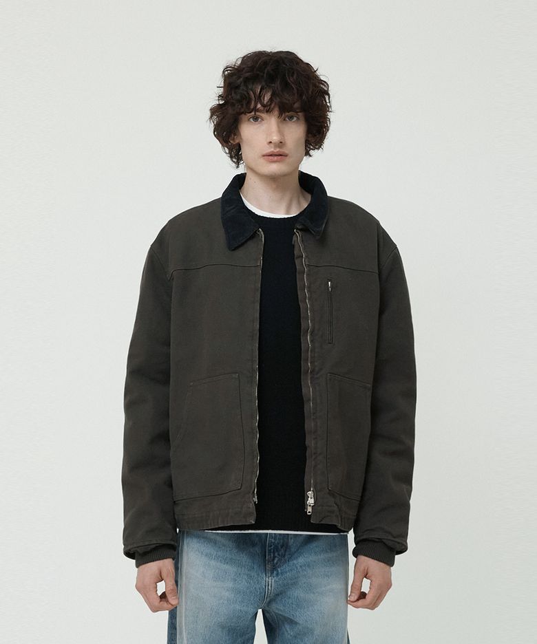 OVER DYEING WORK JACKET DEEP KHAKI
