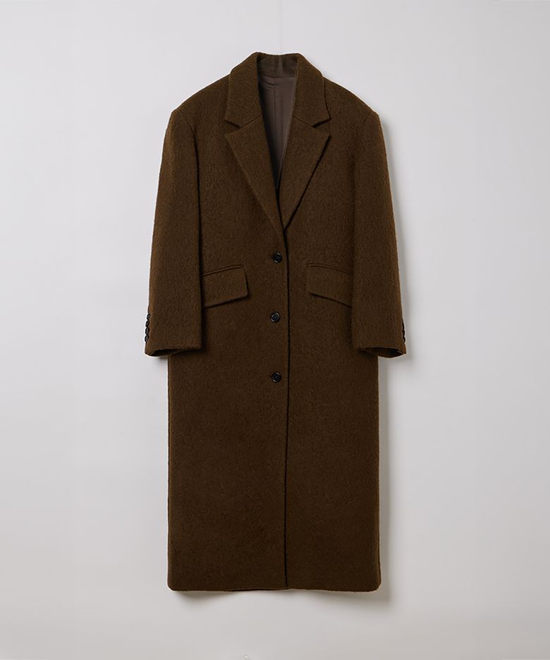 WOMAN OVER FIT SINGLE LONG COAT CAMEL BROWN