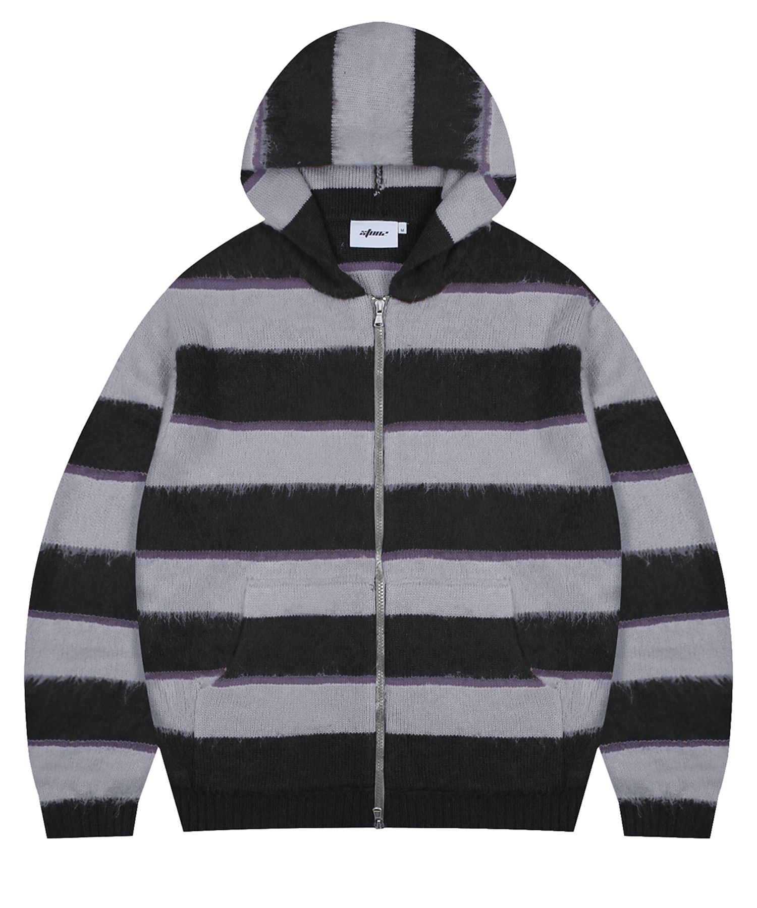 アウターその他 XTONZ XTK108 Triist Stripe Mohair Knit Hooded Zip-up BROWN X MUSINSA公式 | XTONZ XTK108 Triste Stripe Mohair Knit Hooded