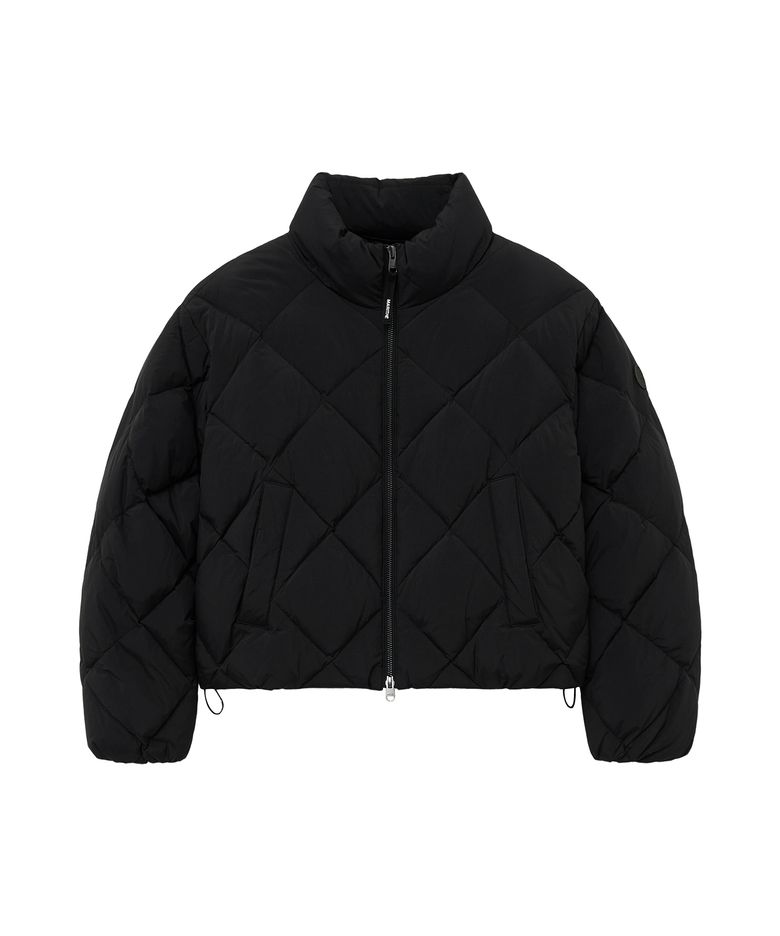 W CROP GOOSE DOWN QUILTING PUFFER black