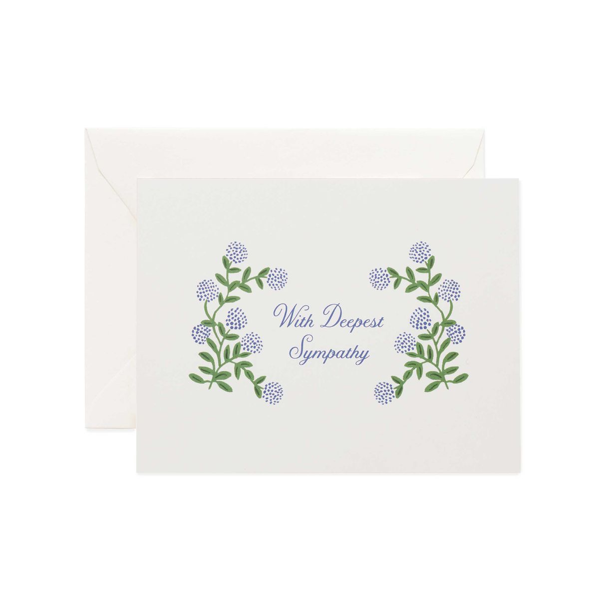 라이플 페이퍼(RIFLE PAPER) Hydrangea Sympathy Card 위로 카드