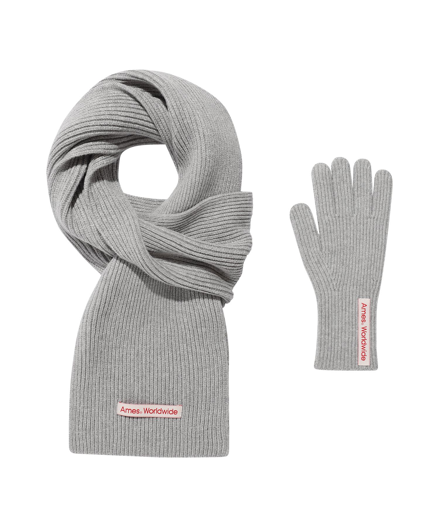 ★AMES-WORLDWIDE★KNIT GLOVES & MUFFLER SET GREY★正規品 MUSINSA | AMES-WORLDWIDE KNIT GLOVES & MUFFLER SET GREY