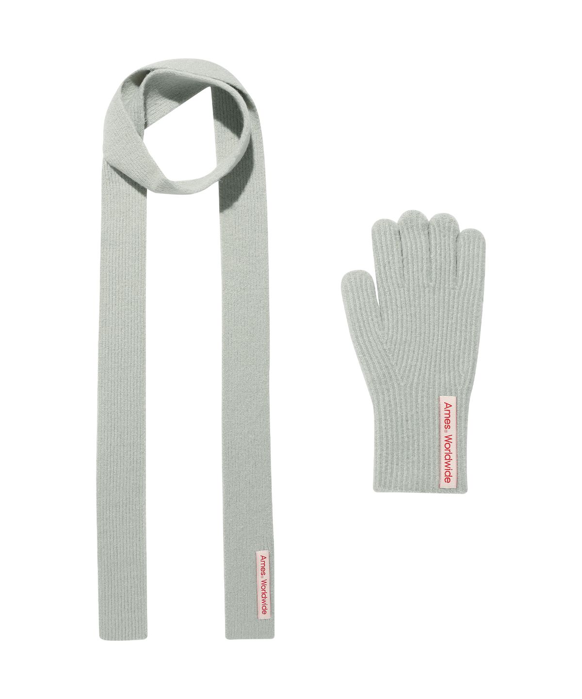 아메스 월드와이드(AMES-WORLDWIDE) HAIRY KNIT GLOVES & MUFFLER SET MINT