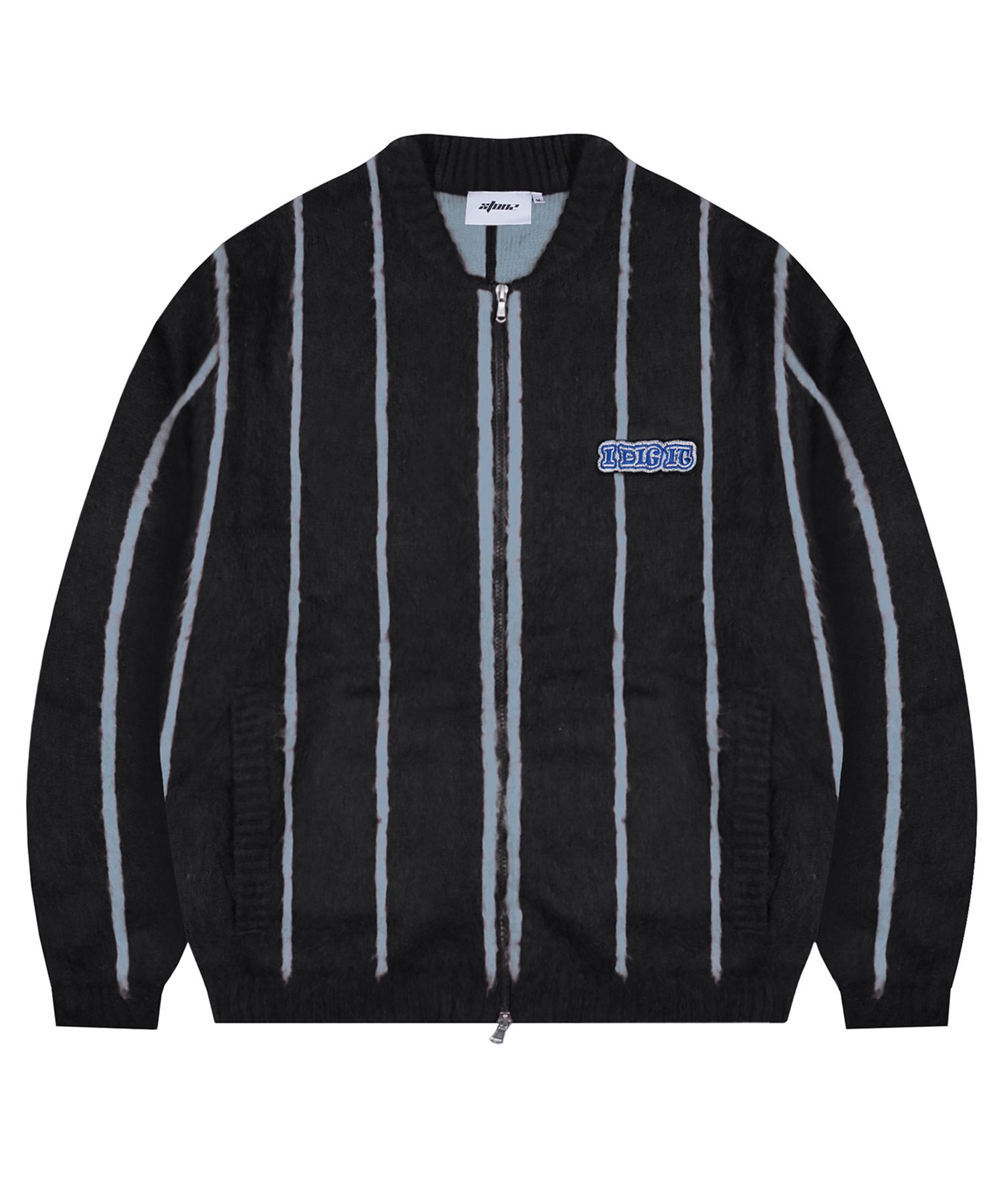アウターその他 XTONZ XTK111 Teff Mohair Knit Zip-up BLACK XTK111BK MUSINSA公式 | XTONZ XTK111 Tape Mohair Knit Zip-Up (BLACK)