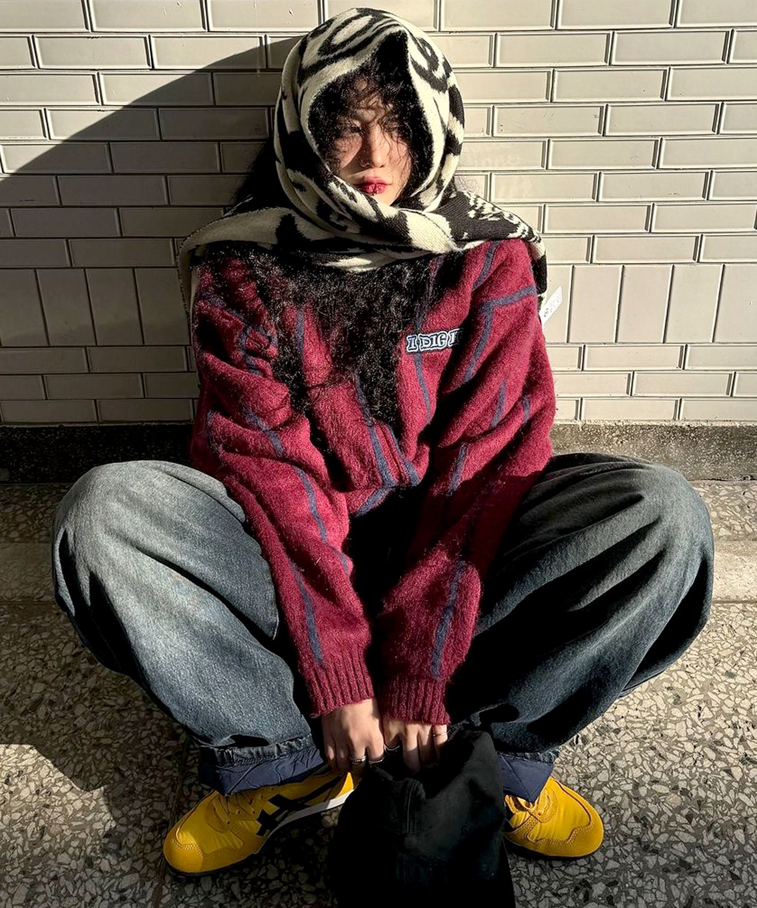 アウターその他 XTONZ XTK111 Teff Mohair Knit Zip-up BURGUNDY XTK111BG MUSINSA公式 | XTONZ XTK111 Tape Mohair Knit Zip-up (BURGUNDY)