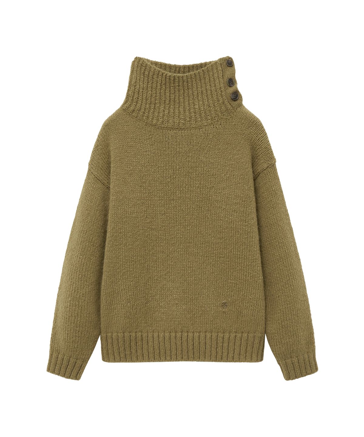 마리떼 프랑소와 저버(MARITHÉ + FRANҪOIS GIRBAUD) BUTTONED PLACKET TURTLENECK SWEATER brown