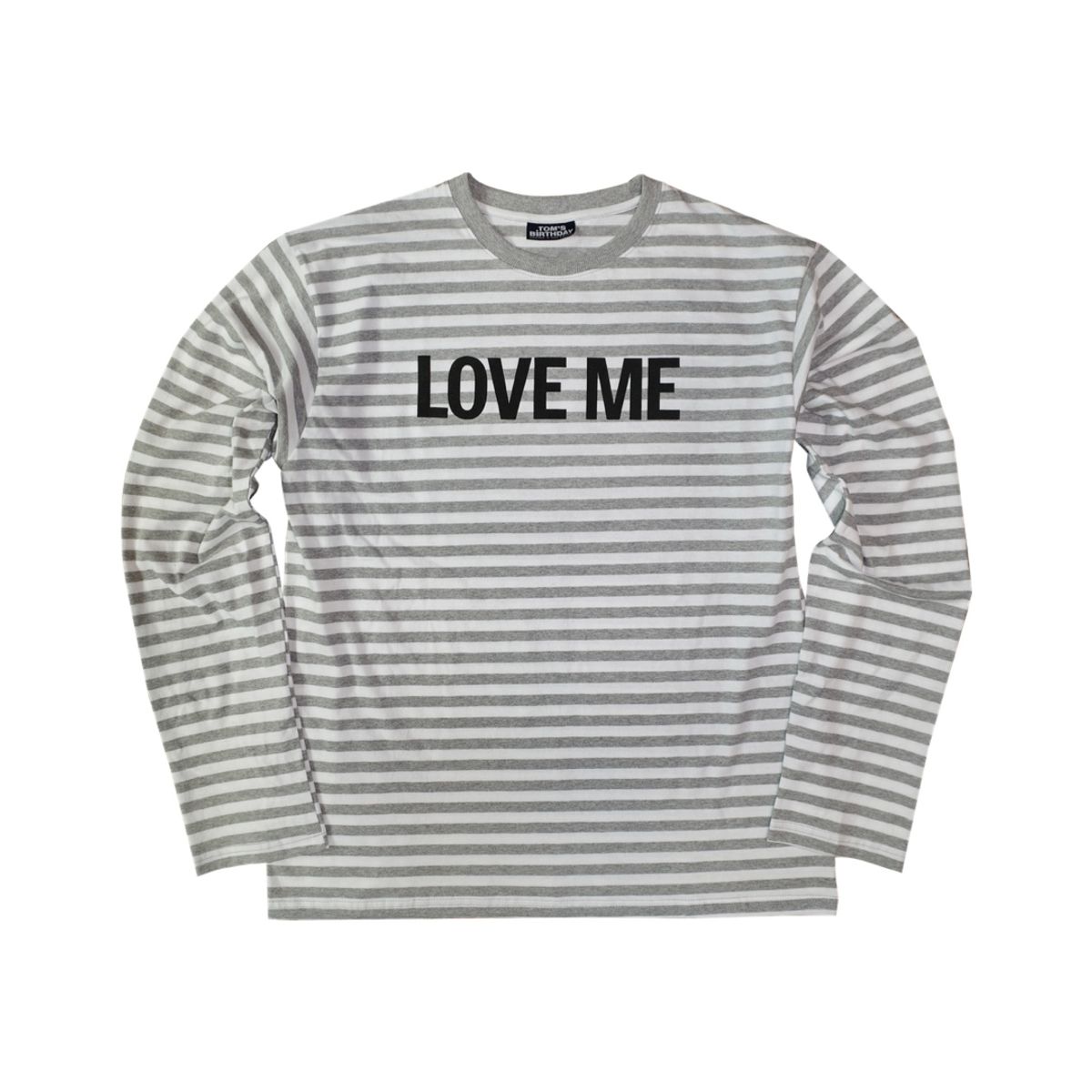톰스벌스데이(TOM'S BIRTHDAY) LOVE ME Stripe Long T-shirts GREY